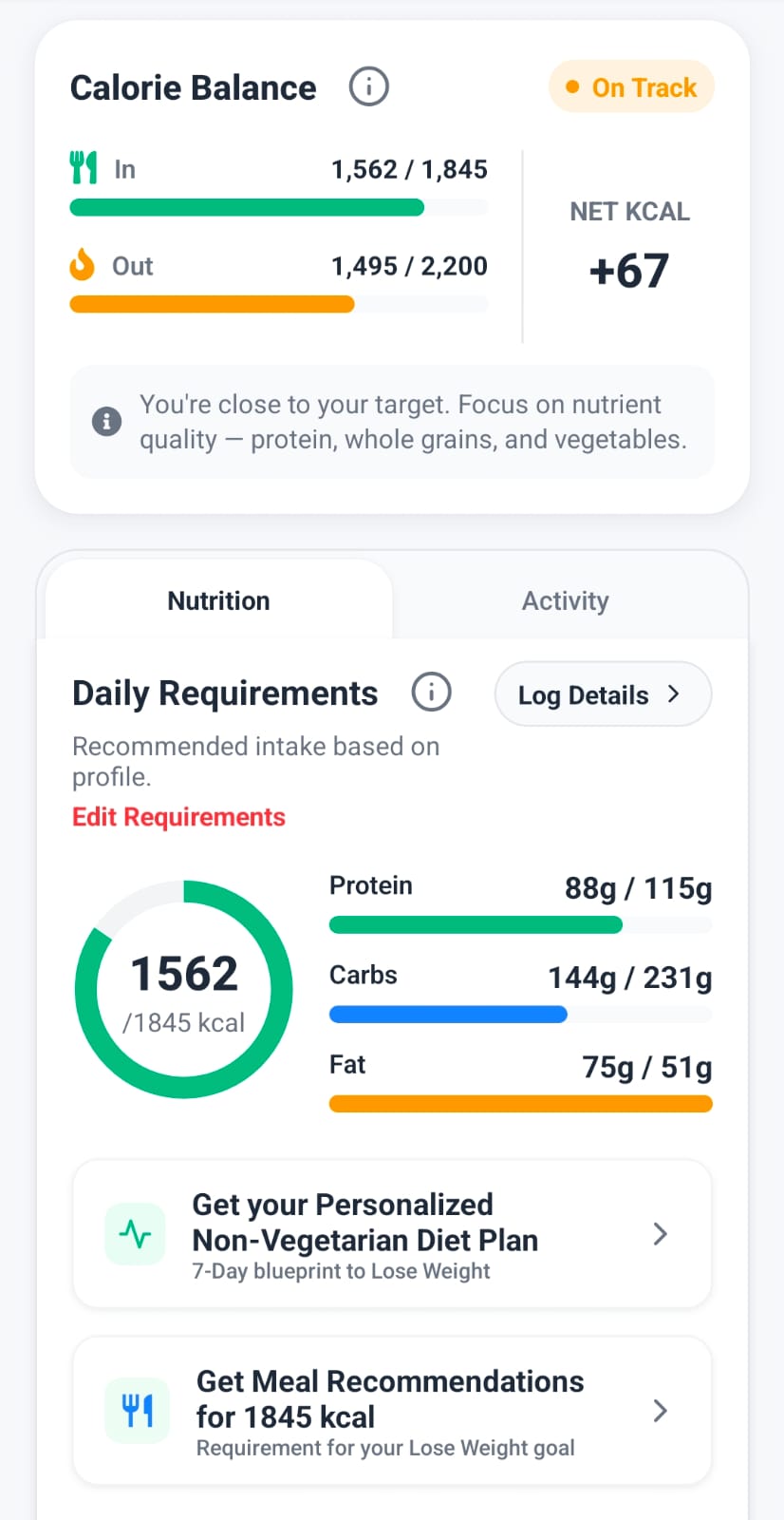 Fit N Lean AI Dashboard